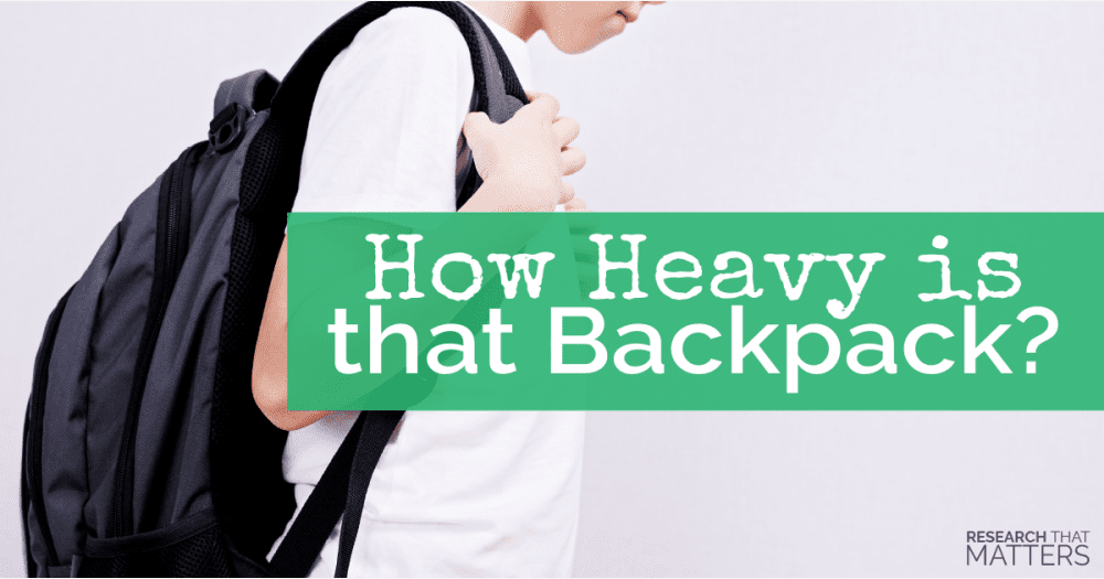 Backpacks and Back Pain in Kiddos
